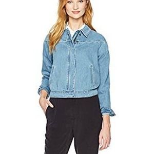 William Rast Blue Zip Up Snap Western Denim Jacket